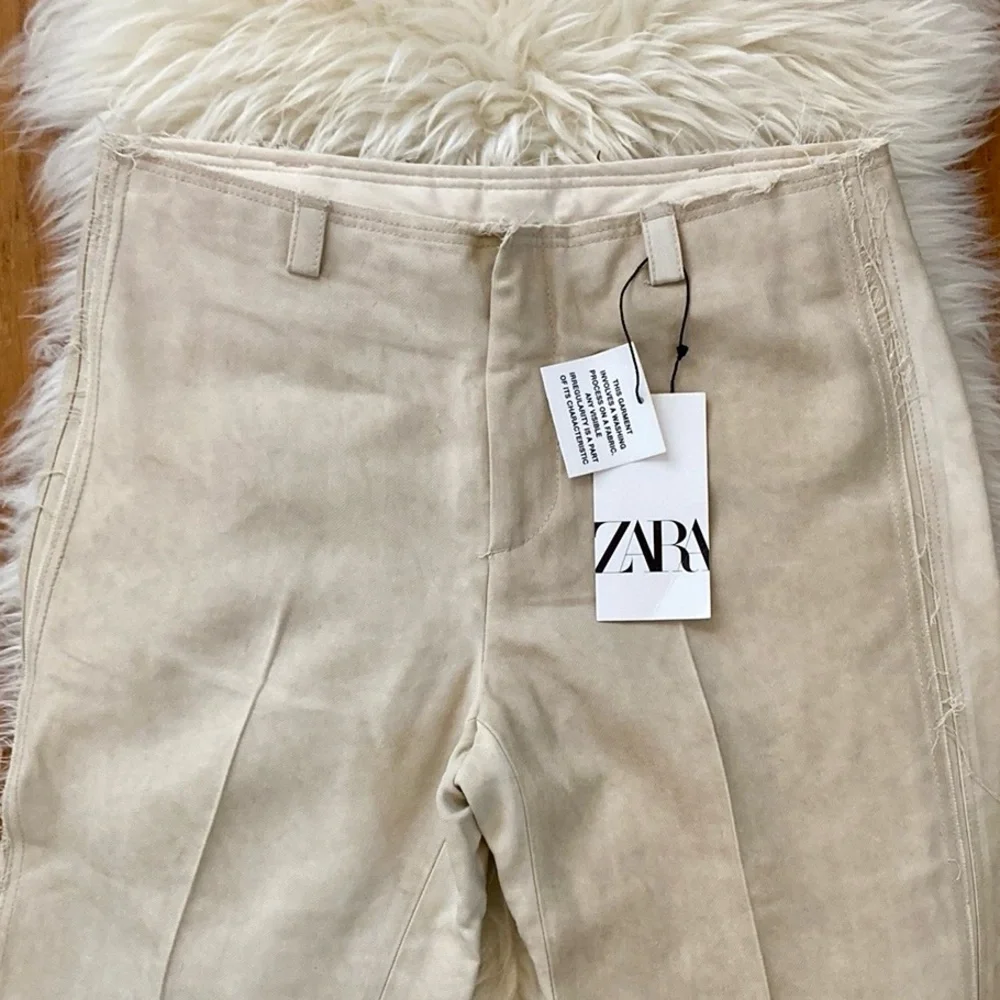 Zara Ltd Ed Special Wash Low-Rise Full-Length 100% Viscose Flare Trousers